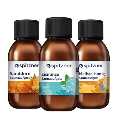 Spitzner Saunaaufguss Set Klar und Frisch 3x125 ml Wellness Sauna Aufguss Bundle