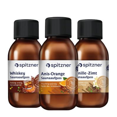 Spitzner Saunaaufguss Set Wohlig und Gemütlich 3x125 ml Wellness Sauna Aufguss Bundl