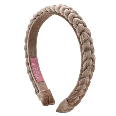 Samt-Haarreif schmal beige