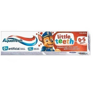 Aquafresh Little Teeth Kinderzahnpasta 50 ml - Für Milchzähne mit Paw Patrol Des