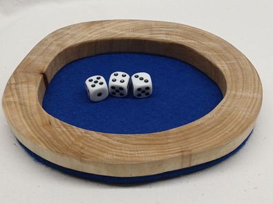 D4 Würfelbrett Holz Würfel Filz Würfelteller Würfelbehälter Holzwurfring Spiel