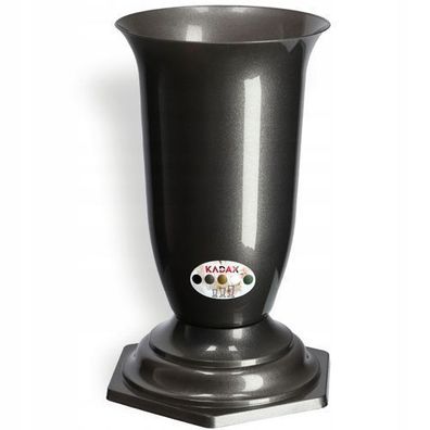 KADAX Grabvase aus Kunststoff, Blumenvase, Steckvase für Grab, 15 cm, grafit