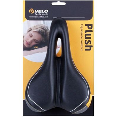 Sattel Velo Plush, Damen, DEEP Channel, schwarz/grau, Velo, 250176