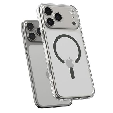Spigen Ultra Hybrid Case kompatibel mit iPhone 17 Pro – Clear Gray