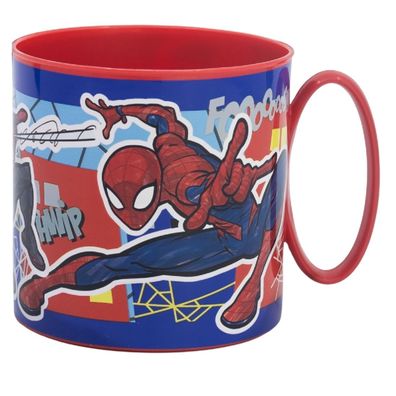 Spiderman Becher Mikrowellengeeigneter Kunststoffbecher 390?ml – Motivbecher für