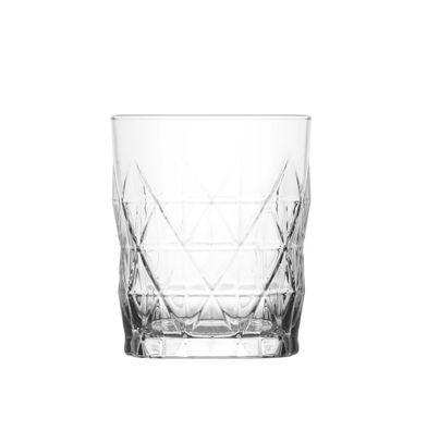 LAV Keops 6 teiliges Trinkglas-Set - 345 ml Gläser mit Facettendesign