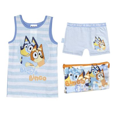 Bluey Schlafanzug Kinder Pyjama Set & Nachtwäsche aus 100?% Baumwolle mit Tasche