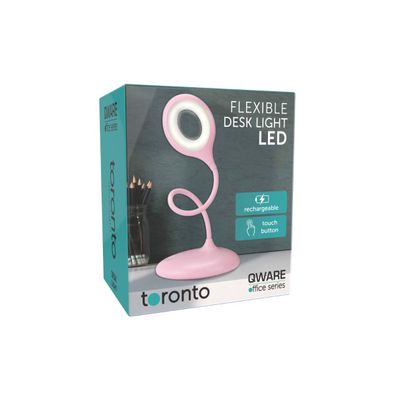 Qware LED Schreibtischlampe Toronto pink wiederaufladbar