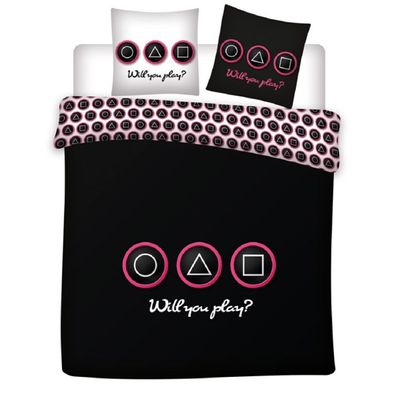 Squid Game Doppelbettwäsche Set – 1x Deckenbezug 200x200 cm & 2x Kissenbezüge