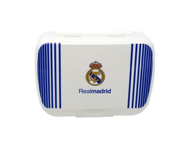 Real Madrid Brotdose 16 × 12 × 5,5 cm Lunchbox für Schule Kindergarten und unterwegs