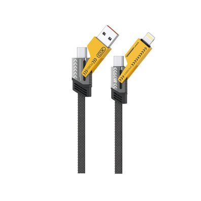 XO NB283 4in1 Ladekabel USB-C auf kompatibel mit iPhone und USB-C 60 W 1 m grau