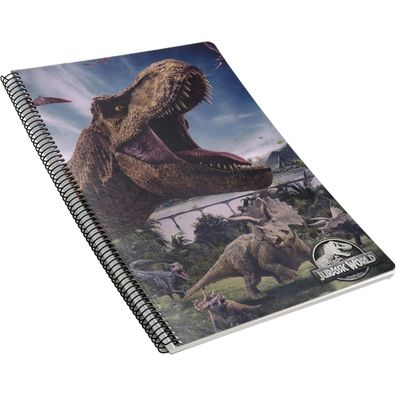 Jurassic World Notizbuch kariert 80 Blatt 4x4 mm Heft A4 Schulheft Schreibheft