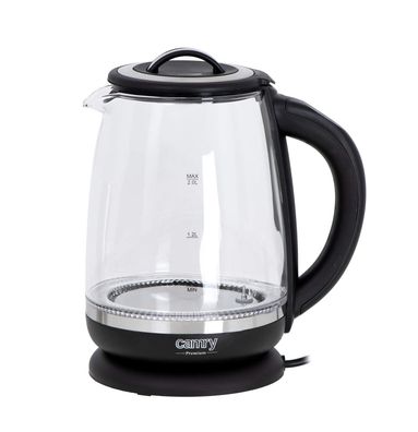 Camry CR 1290 Wasserkocher mit Teesieb, 2 L - 2200 W, 360° drehbar, Schwarz