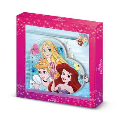 Disney Princess Tagebuch Set für Kinder mit Stift Schloss und Schlüssel