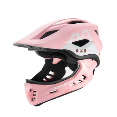 Rockbros TT-32002 Rabbit Kinder Fahrradhelm mit Kinnschutz Größe M Rosa