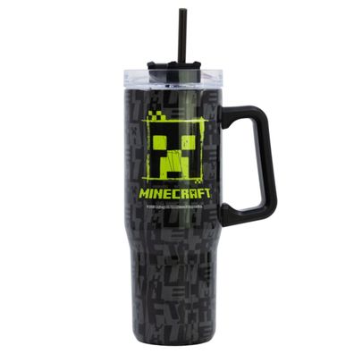 Minecraft XL Becher 940?ml Thermobecher aus Edelstahl mit Trinköffnung