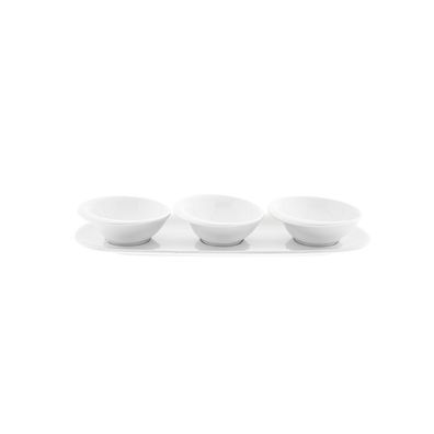 Mira 4-teiliges Snackschalen-Set mit Servierplatte, Weiß - modern & stilvoll
