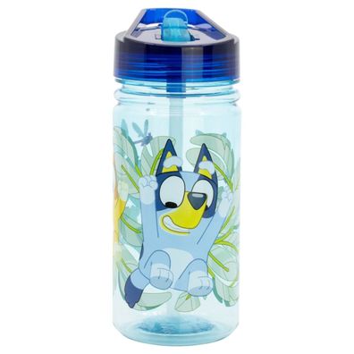 Bluey Trinkflasche 475?ml Kinderflasche mit Klappdeckel & Griff