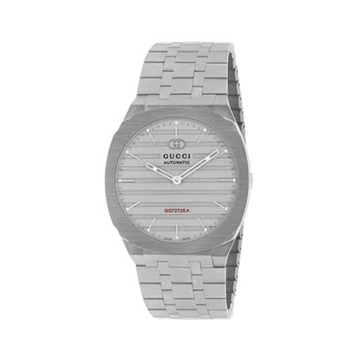 Gucci – YA163302 – Gucci 25H 40 mm mehrschichtiges Edelstahlgehäuse, schweres gebürst