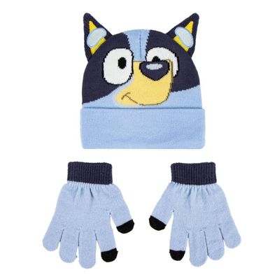 Bluey Winter Accessoire-Set – Mütze und Handschuhe im TV-Design