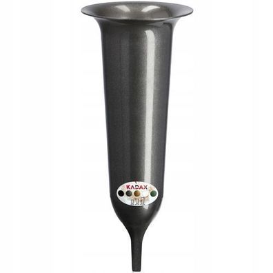 KADAX Grabvase, Blumenvase, Kunststoff-Vase, 13,5cm, mit Erdspieß, grafit