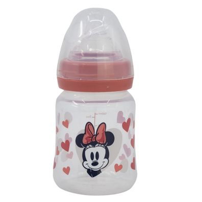 Minnie Mouse Babyflasche 150 ml – Weithalsflasche mit Silikon-Sauger & 3 Positionen