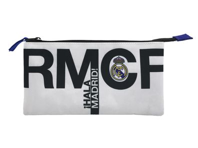 Real Madrid Dreifach Federmäppchen 3 Fächer Federmappe mit Reißverschluss für