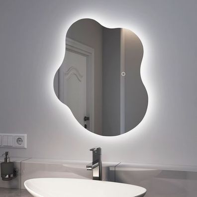 EMKE LED Badspiegel Mit Beleuchtung Asymmetrischer Touch Beschlagfrei Spiegel Deko