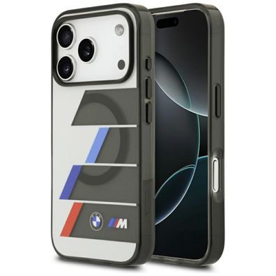 BMW M Tricolor Case kompatibel mit iPhone 17 Pro Max grau