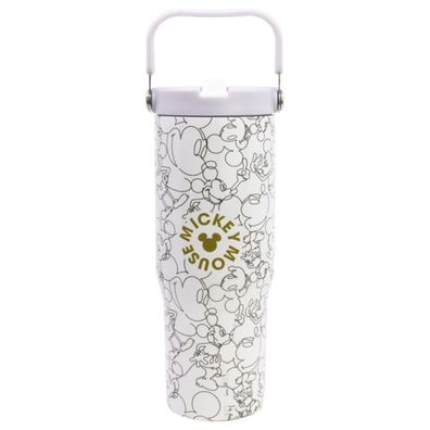 Disney Mickey Mouse Edelstahl Thermobecher 860 ml mit Griff und Klappdeckel