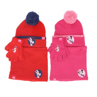 Minnie Maus Set – Mütze, Schlauchschal & Handschuhe für stylische Winter
