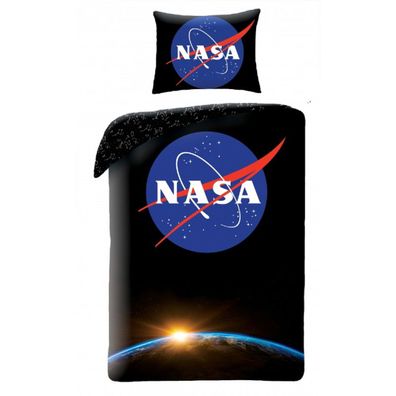 NASA Bettwäsche Set aus Baumwolle Bettdeckenbezug 140 × 200 cm mit 70 × 90 cm
