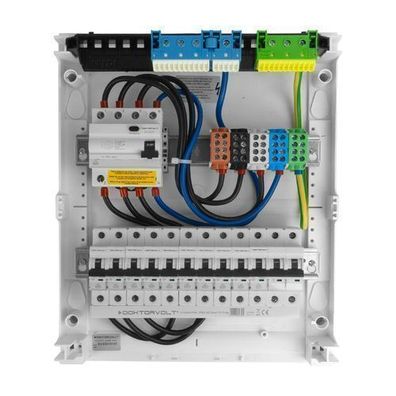 Sicherungskasten Hager Aufputz 10xMCB 1xRCCB verdrahtet Verteilerschrank VDE