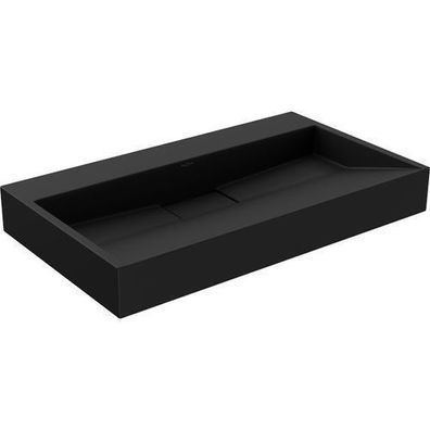 Mexen Ava Aufsatzwaschbecken 80x46 cm, Schwarz, ohne Öffnung, Glanz, Konglomerat