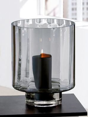 Gilde Windlicht, "Novus", Glas, schwarz, VE 1, H. 35 cm, D. 27.5 cm 27586 40633872