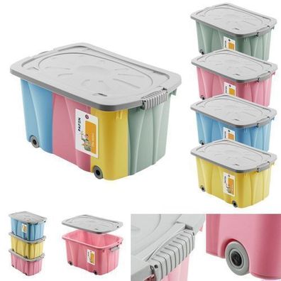 Aufbewahrungsbox Piraten Spielzeug Kinder Box Kiste Deckel Rollen PAFEN