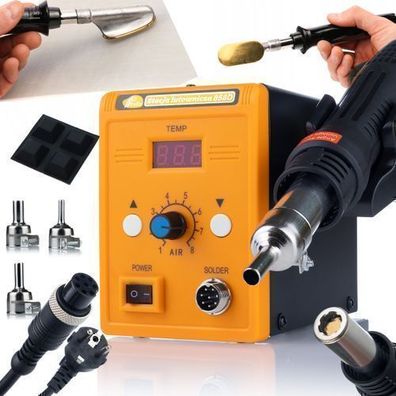 Rosfix Set Heißluft-Lötstation 858D + Kunststoff-Glättlötkolben | 700W