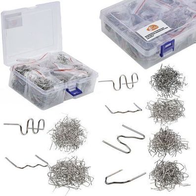 Rosfix Kunststoffklammern Set – 6 Typen 1200 Stk | 0,6–0,8 mm Stahl Draht