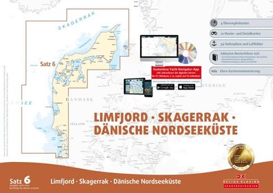 Delius Klasing, Seekartensatz 6 Limfjord Skagerrak Dänische Nordseeküste