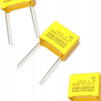 Rosfix Folienkondensator 0,22µF 310V – Raster 15 mm | -40°C bis + 110°C