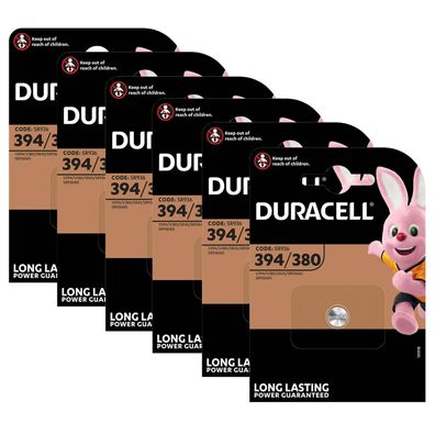 6x Duracell Uhrenbatterie Silver Oxide Knopfzelle 380 394 SR45 SR936 1,5V
