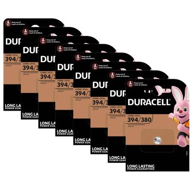 8x Duracell Uhrenbatterie Silver Oxide Knopfzelle 380 394 SR45 SR936 1,5V