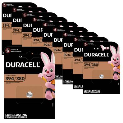10x Duracell Uhrenbatterie Silver Oxide Knopfzelle 380 394 SR45 SR936 1,5V