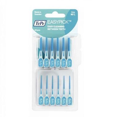 TePe EasyPick Interdental-Sticks M/L Blau, 36 Stück mit Reiseetui