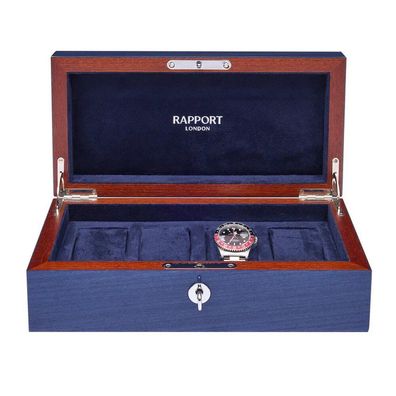 Rapport London - L408 - Uhrenbox für 4 Uhren - Heritage - blau