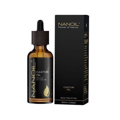 Nanoil Premium Rizinusöl Kaltgepresst für Haare & Haut, 50ml
