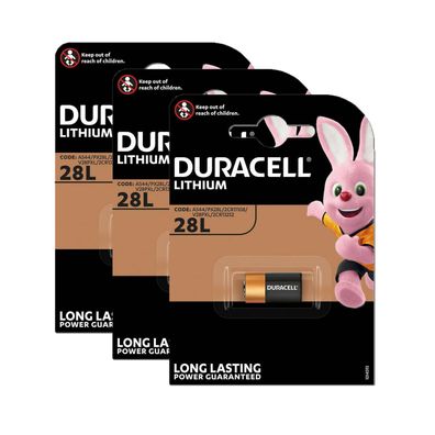 3x Duracell Batterie Lithium High Power 28L / PX28L / 2CR11108 6V Blister