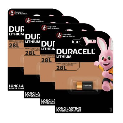 4x Duracell Batterie Lithium High Power 28L / PX28L / 2CR11108 6V Blister