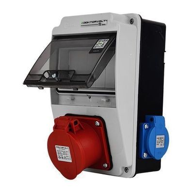 Wandverteiler XS 16A 2x230V IP44 Stromverteiler Komplett Verdrahtet Doktorvolt