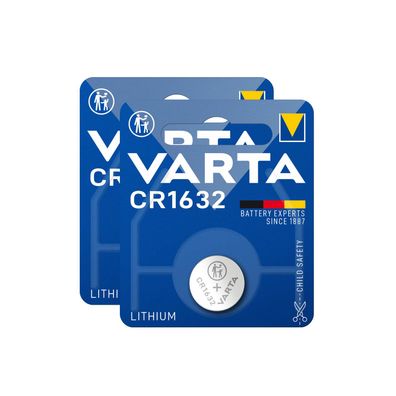 2x Varta CR 1632 DL1632 3V Lithium Batterie Knopfzelle 3,2 x 16mm Blister